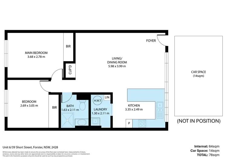 Floorplan of Homely unit listing, 6/39 Short Street, Forster NSW 2428
