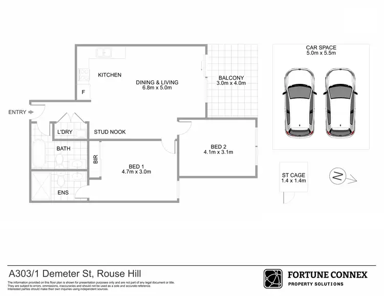 Floorplan of Homely apartment listing, A303/1 Demeter Street, Rouse Hill NSW 2155