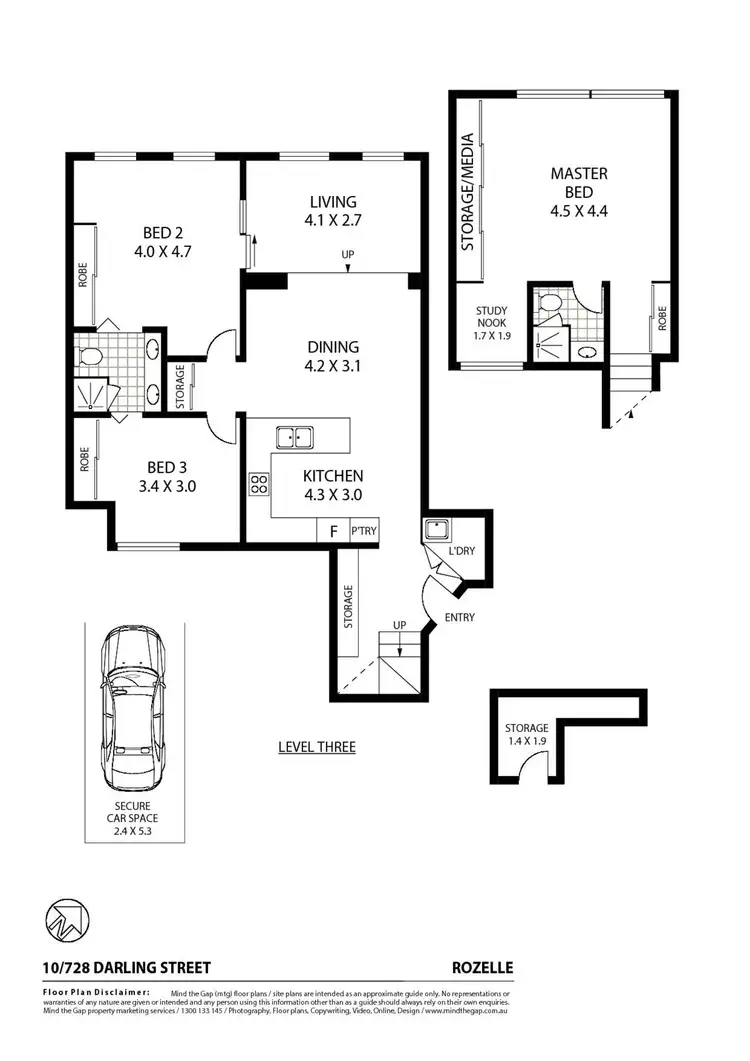 Floorplan of Homely unit listing, 10/728 Darling Street, Rozelle NSW 2039