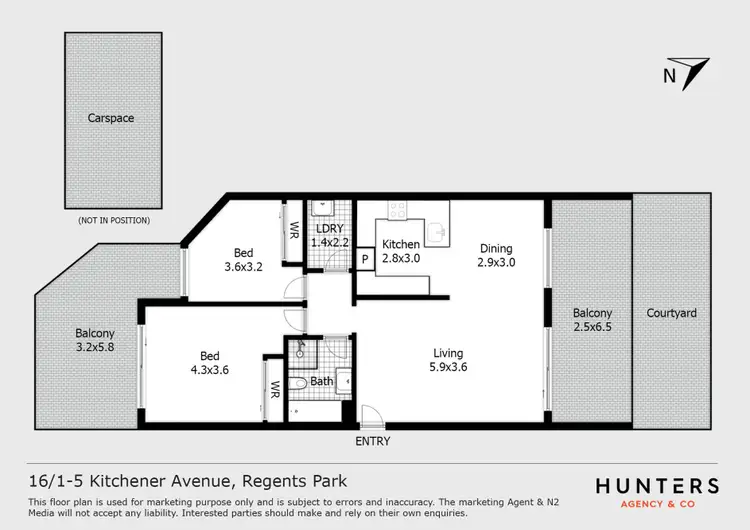 Floorplan of Homely apartment listing, 16/1-5 Kitchener Avenue, Regents Park NSW 2143