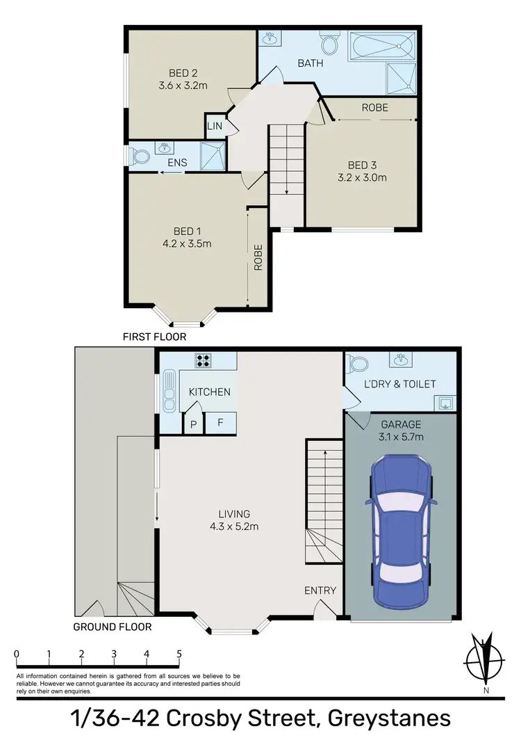 Floorplan of Homely townhouse listing, 1/36-42 Crosby Street, Greystanes NSW 2145