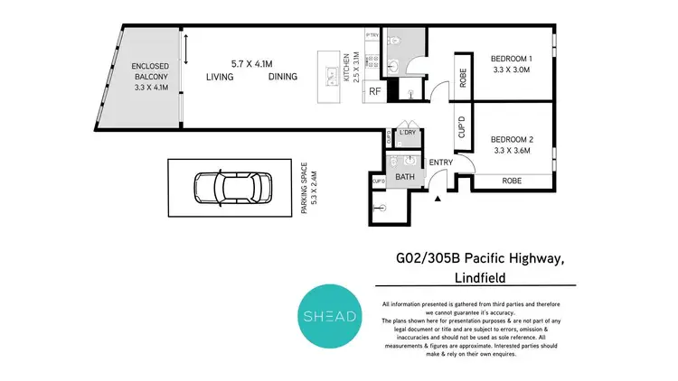 Floorplan of Homely unit listing, G02/305B Pacific Highway, Lindfield NSW 2070