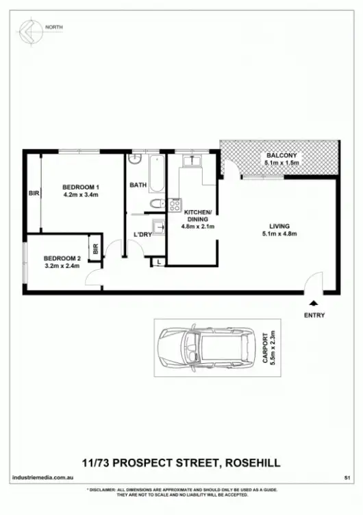 Floorplan of Homely apartment listing, 11/73 Prospect Street, Rosehill NSW 2142