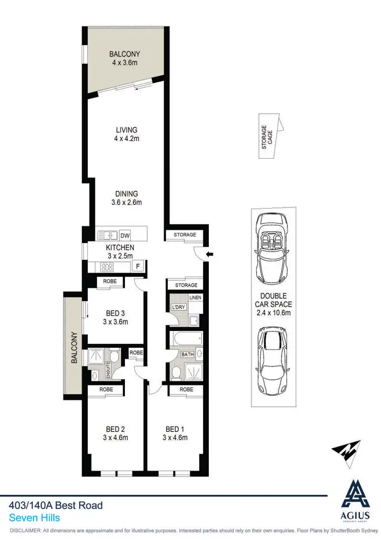Floorplan of Homely unit listing, 403/140A Best Road, Seven Hills NSW 2147