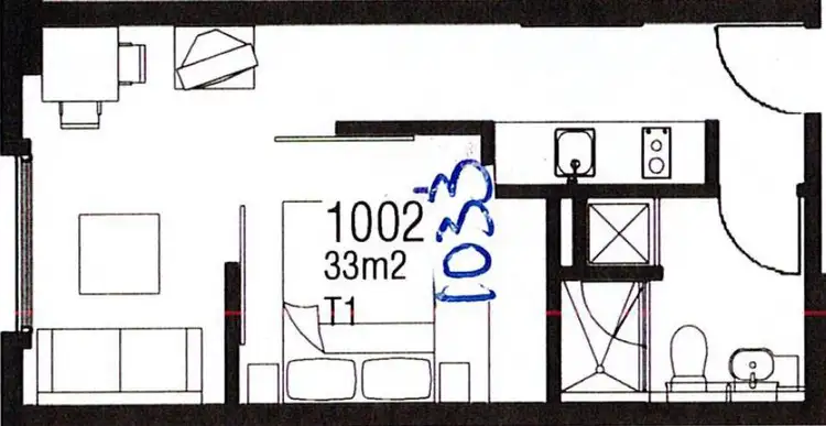 Floorplan of Homely apartment listing, 1033/572 St Kilda Road, Melbourne VIC 3000