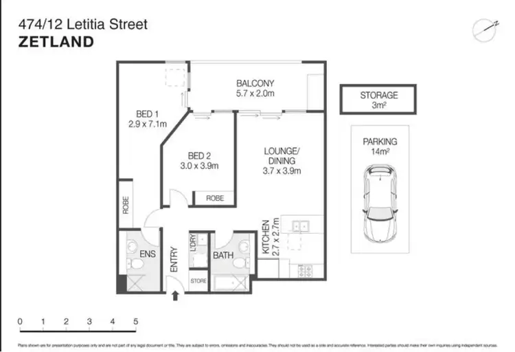 Floorplan of Homely apartment listing, 474/12 Letitia Street, Zetland NSW 2017