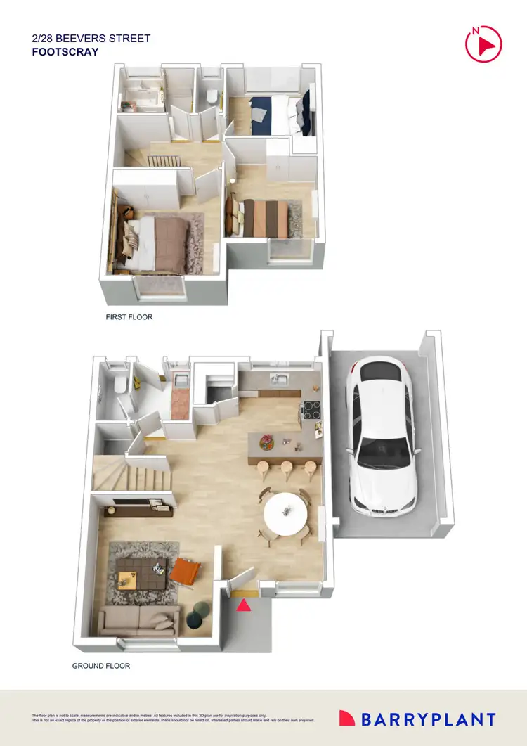 Floorplan of Homely townhouse listing, 2/28 Beevers Street, Footscray VIC 3011