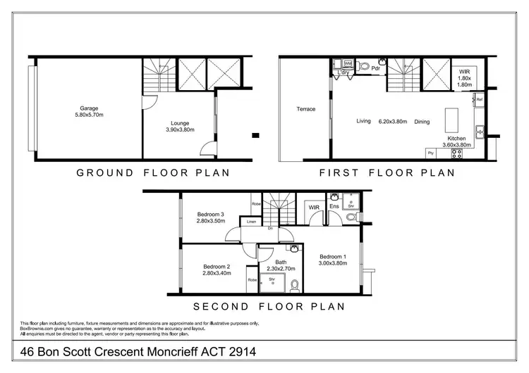 Floorplan of Homely townhouse listing, 46 Bon Scott Crescent, Moncrieff ACT 2914