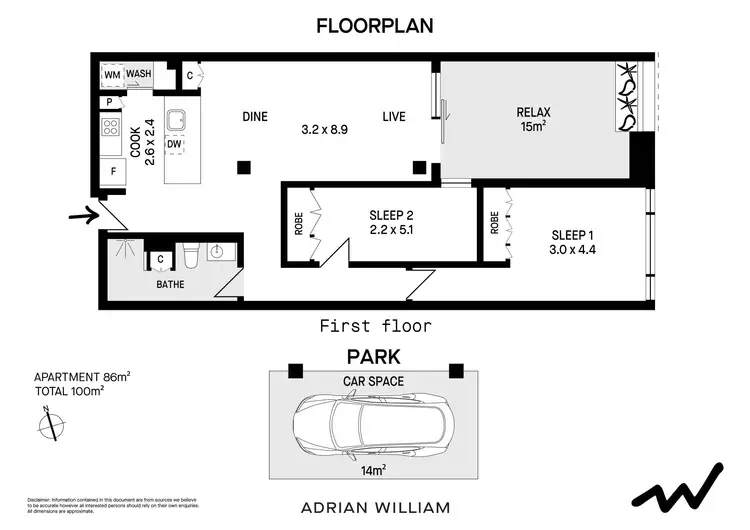 Floorplan of Homely apartment listing, 30/57-75 Buckland Street, Chippendale NSW 2008