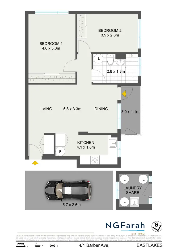 Floorplan of Homely apartment listing, 4/1 Barber Avenue, Eastlakes NSW 2018