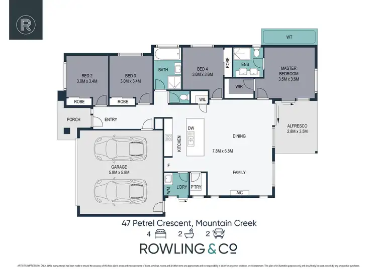 Floorplan of Homely house listing, 47 Petrel Crescent, Mountain Creek QLD 4557