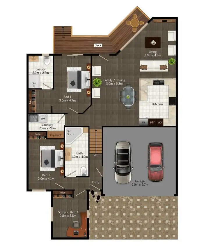 Floorplan of Homely townhouse listing, 3/11 Doeberl Place, Queanbeyan NSW 2620