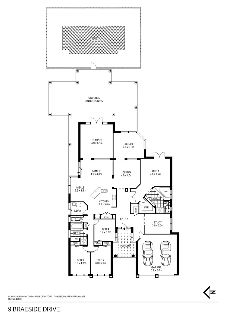 Floorplan of Homely house listing, 9 Braeside Drive, Junortoun VIC 3551