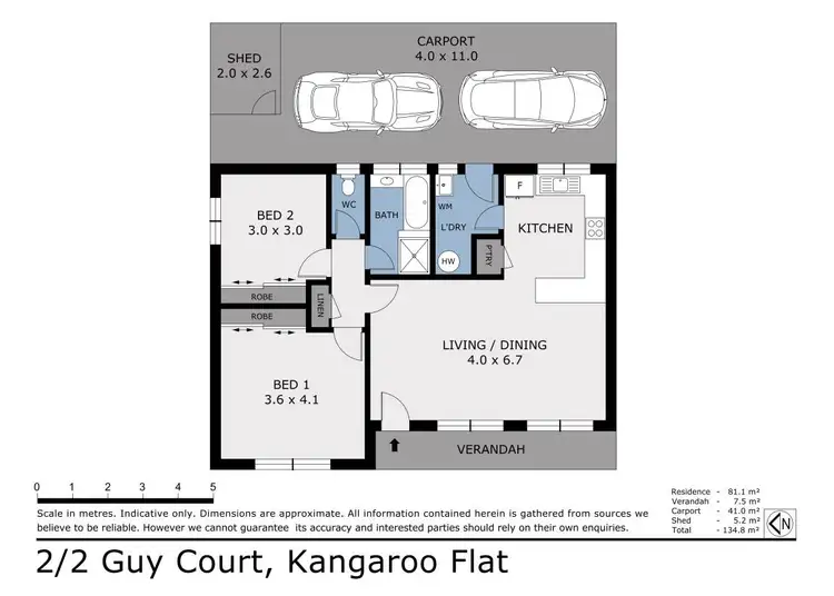 Floorplan of Homely unit listing, 2/2 Guy Court, Kangaroo Flat VIC 3555