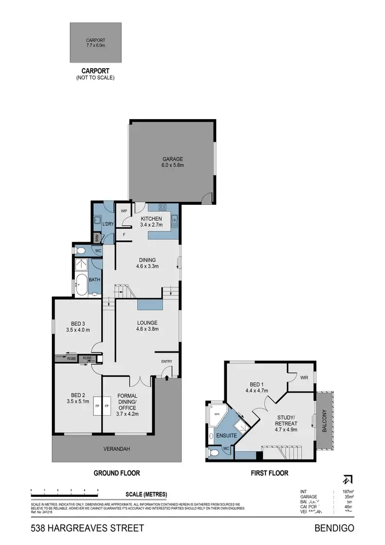 Floorplan of Homely house listing, 538 Hargreaves Street, Bendigo VIC 3550