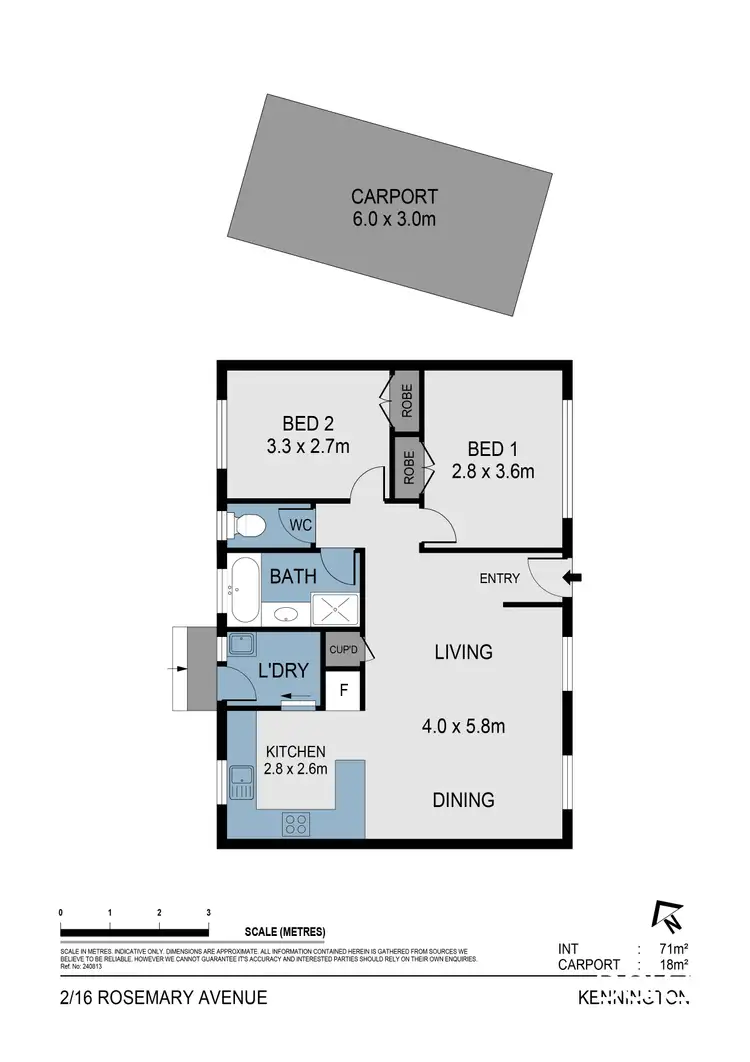 Floorplan of Homely unit listing, 2/16 Rosemary Avenue, Strathdale VIC 3550