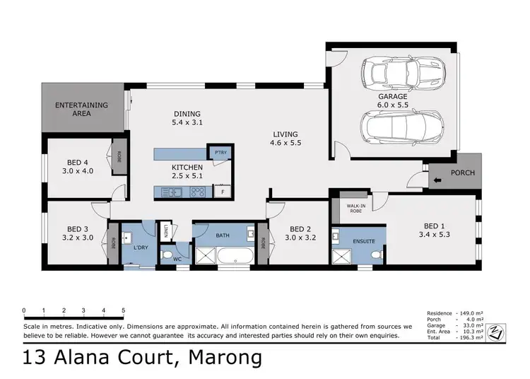 Floorplan of Homely house listing, 13 Alana Court, Marong VIC 3515