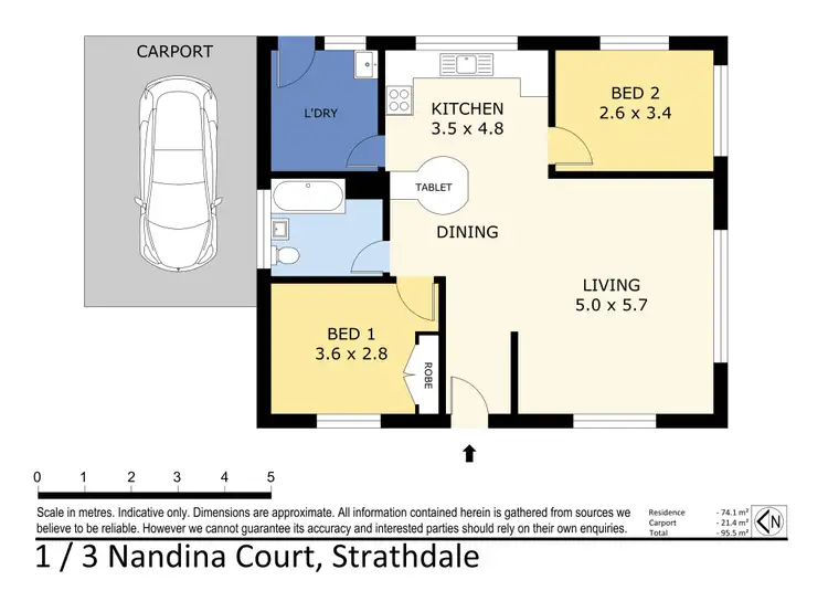 Floorplan of Homely unit listing, 1/3 Nandina Court, Strathdale VIC 3550