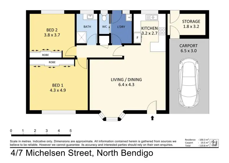 Floorplan of Homely unit listing, 4/7 Michelsen Street, North Bendigo VIC 3550