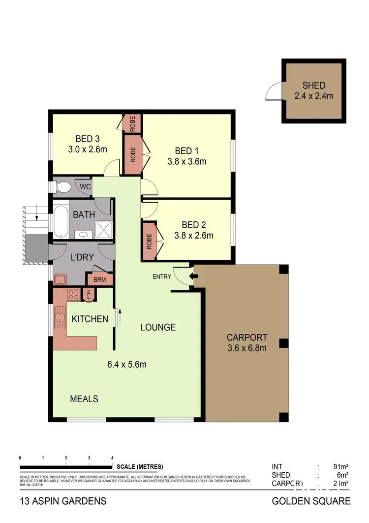 Floorplan of Homely house listing, 13 Aspin Gardens, Golden Square VIC 3555