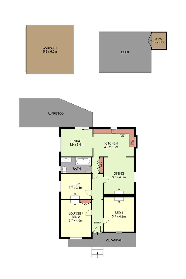 Floorplan of Homely house listing, 4 Carpenter Street, Quarry Hill VIC 3550