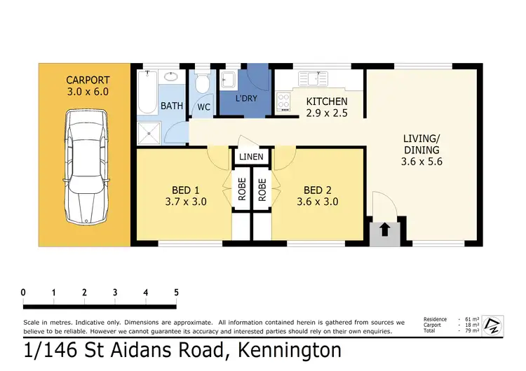 Floorplan of Homely unit listing, 1/146 St Aidans Road, Kennington VIC 3550