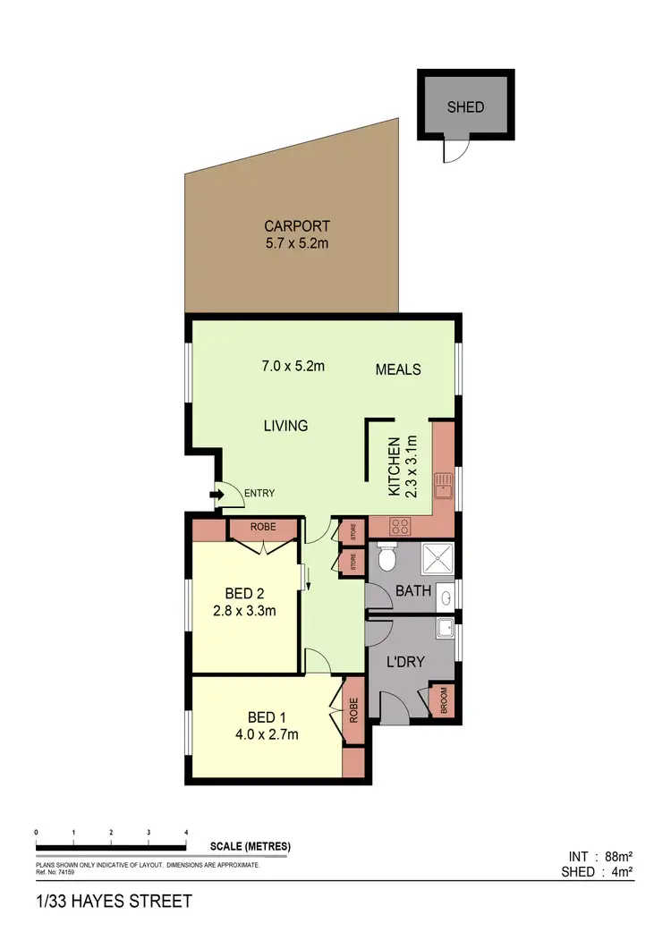 Floorplan of Homely unit listing, 1/33 Hayes Street, Ironbark VIC 3550