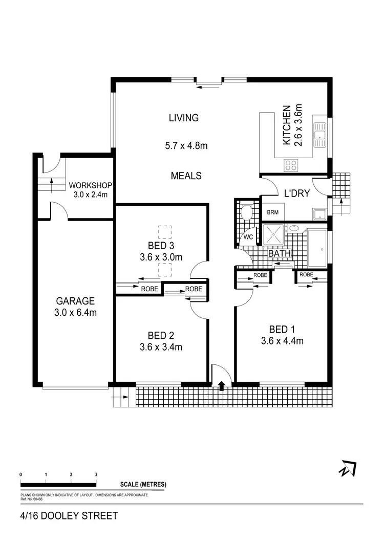 Floorplan of Homely unit listing, 4/16 Dooley Street, North Bendigo VIC 3550
