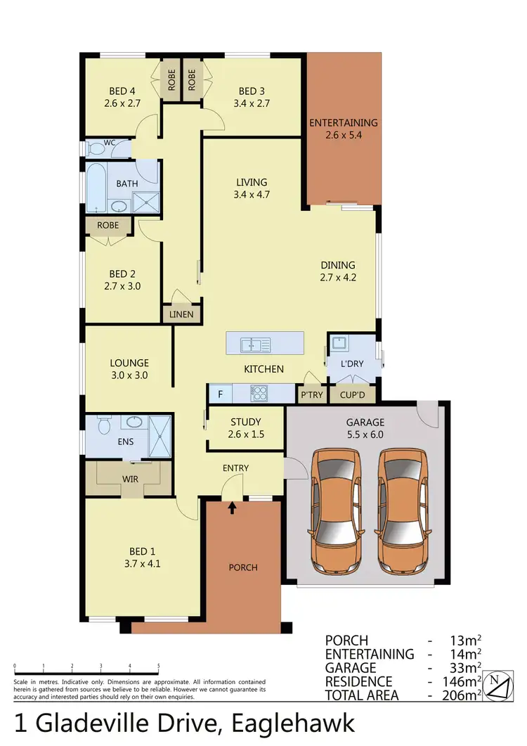 Floorplan of Homely house listing, 1 Gladeville Drive, Eaglehawk VIC 3556