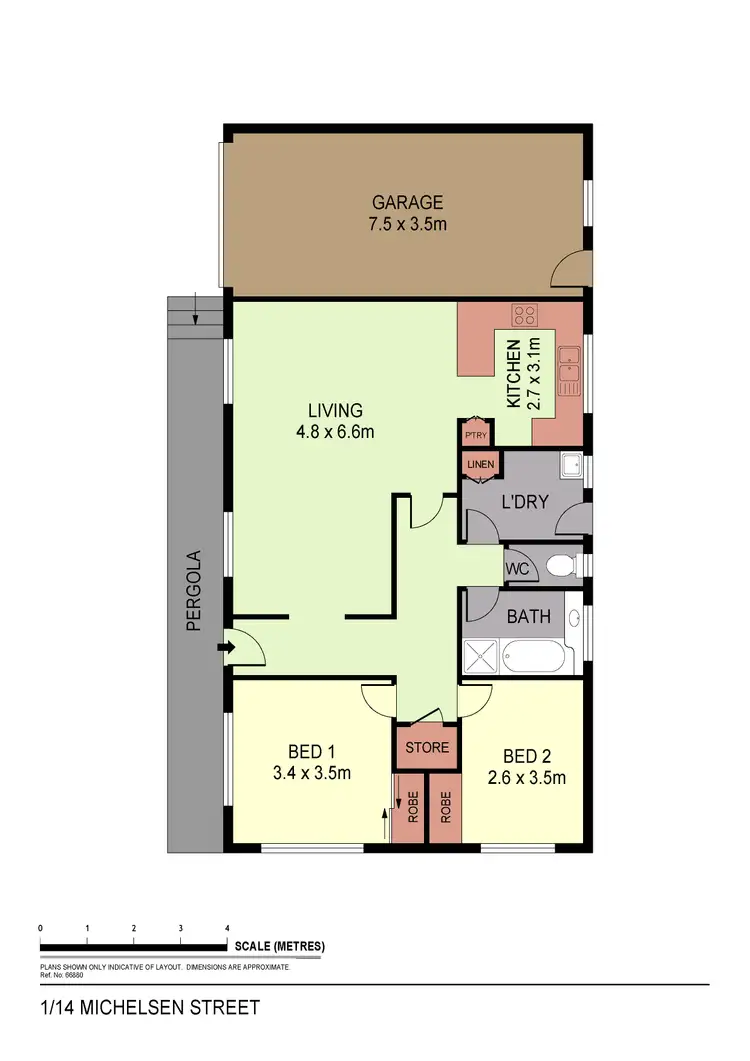 Floorplan of Homely unit listing, 1/14 Michelsen Street, North Bendigo VIC 3550