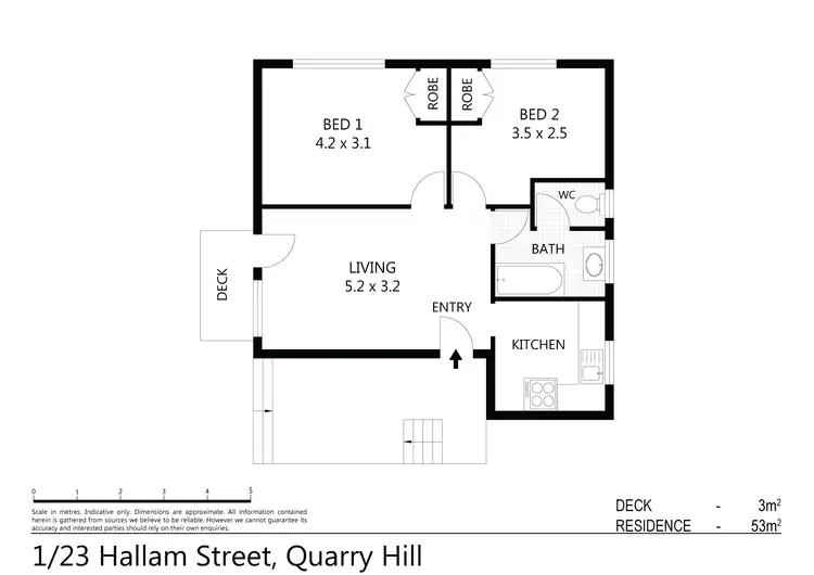 Floorplan of Homely block of units listing, 1-12/23 Hallam Street, Quarry Hill VIC 3550