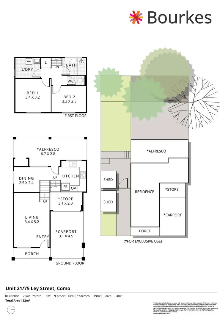 Floorplan of Homely townhouse listing, 21/75 Ley Street, Como WA 6152