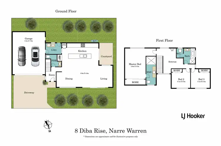 Floorplan of Homely house listing, 8 Diba Rise, Narre Warren VIC 3805