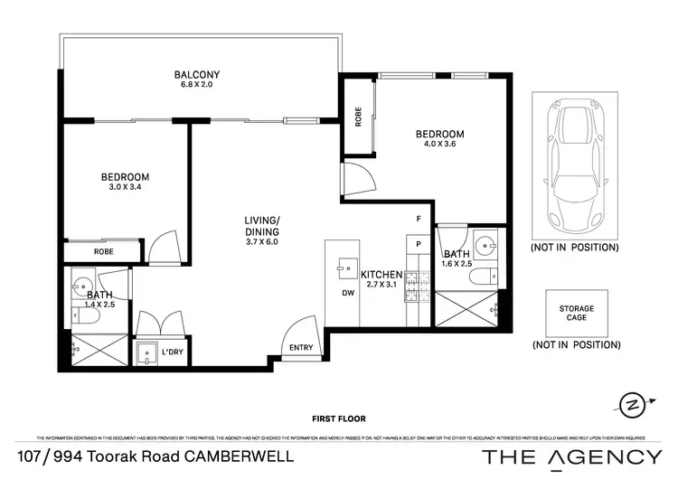 Floorplan of Homely apartment listing, 107/994 Toorak Road, Camberwell VIC 3124