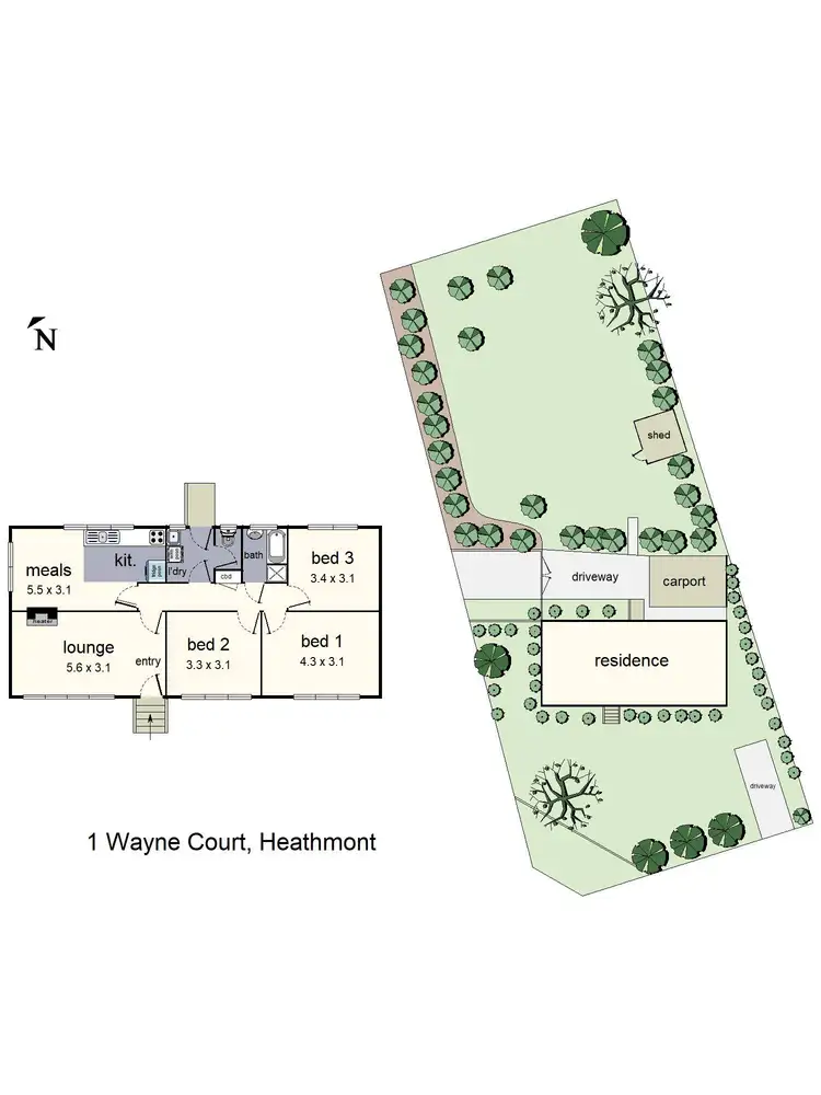 Floorplan of Homely house listing, 1 Wayne Court, Heathmont VIC 3135