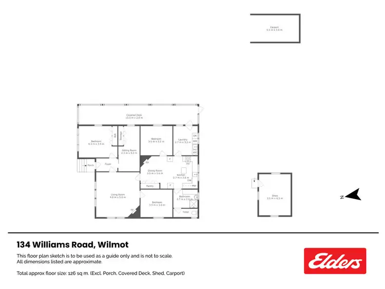 Floorplan of Homely rural property listing, 134 Williams Road, Wilmot TAS 7310