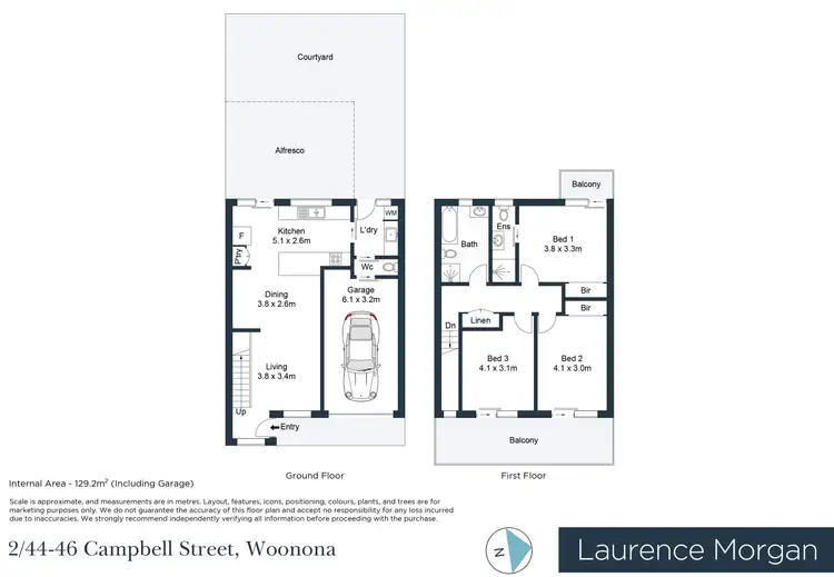 Floorplan of Homely townhouse listing, 2/44-46 Campbell Street, Woonona NSW 2517