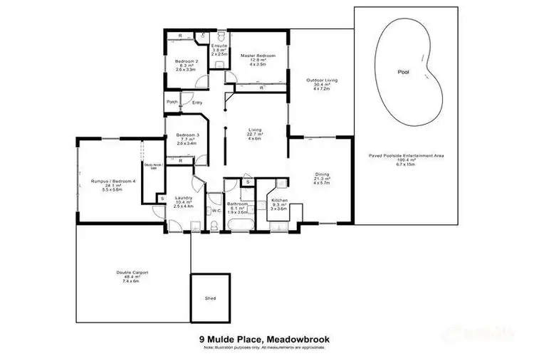 Floorplan of Homely house listing, 9 Mulde Place, Meadowbrook QLD 4131
