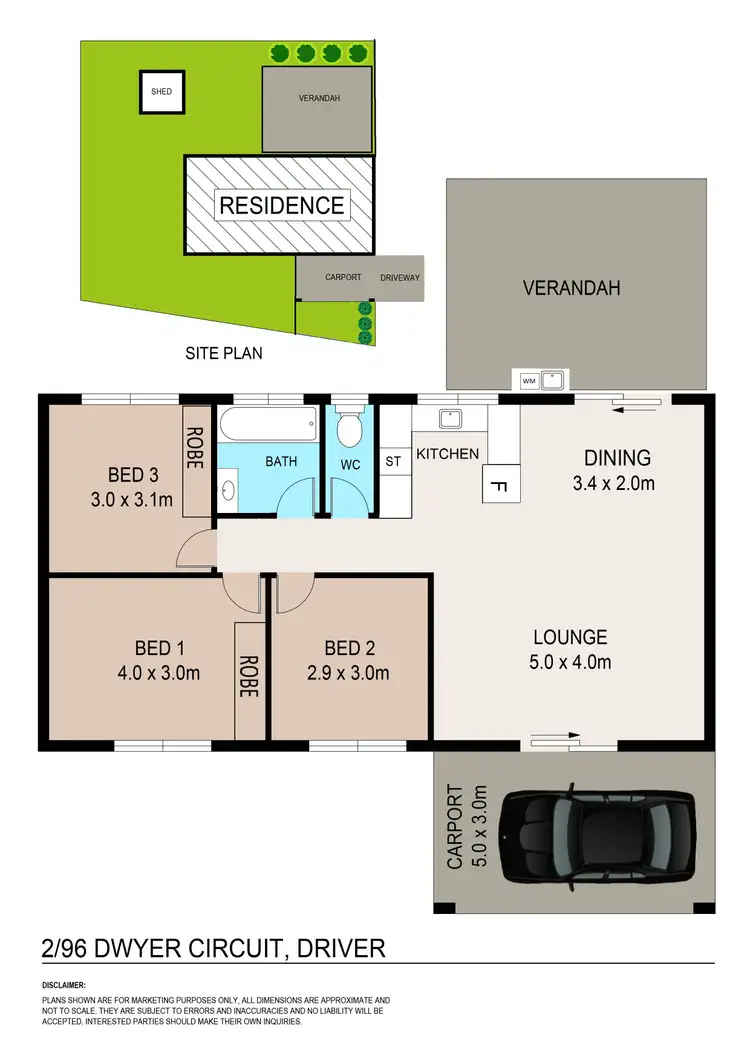 Floorplan of Homely unit listing, 2/96 Dwyer Circuit, Driver NT 830
