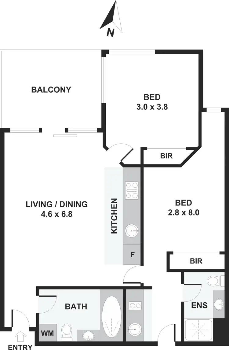 Floorplan of Homely apartment listing, 205/72-84 Upper Heidelberg Road, Ivanhoe VIC 3079