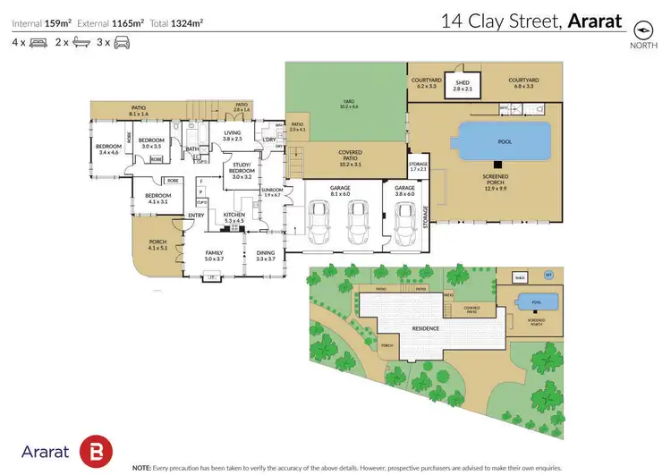 Floorplan of Homely house listing, 14 Clay Street, Ararat VIC 3377