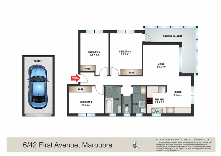 Floorplan of Homely apartment listing, 6/42 First Avenue, Maroubra NSW 2035