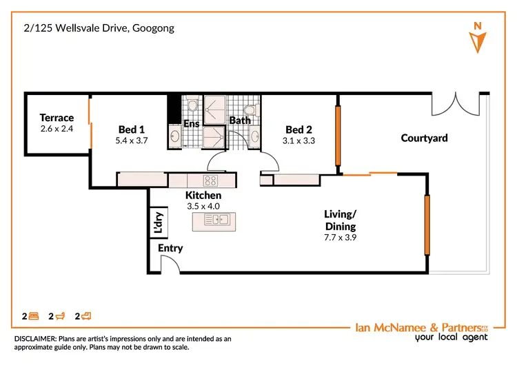 Floorplan of Homely apartment listing, 2/125 Wellsvale Drive, Googong NSW 2620