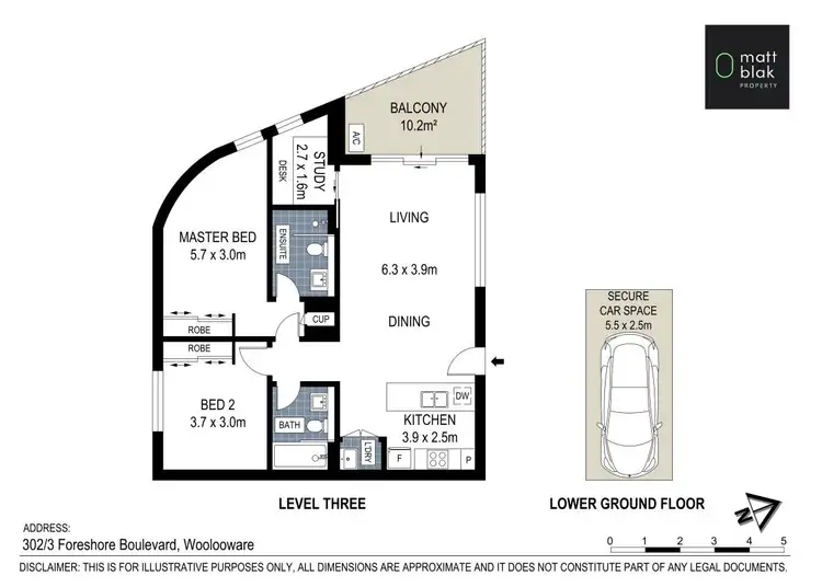 Floorplan of Homely apartment listing, 302/3 Foreshore Boulevard, Woolooware NSW 2230
