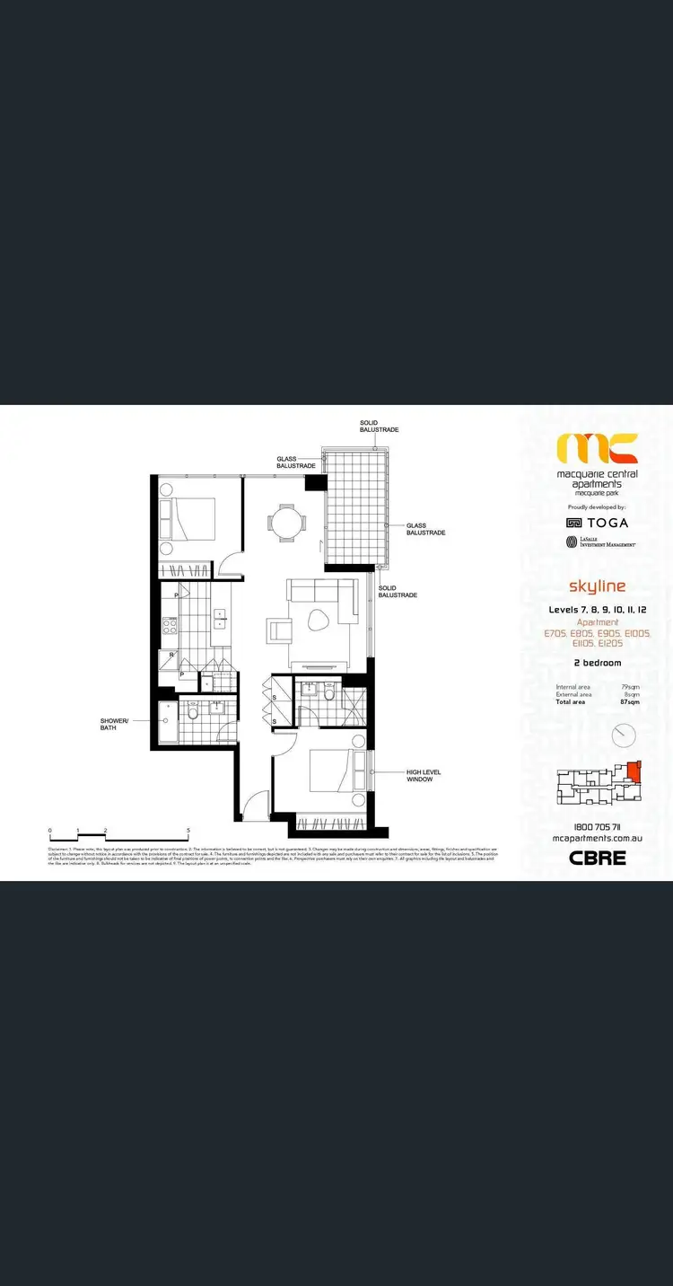 Floorplan of Homely apartment listing, 705/1 Saunders Close, Macquarie Park NSW 2113