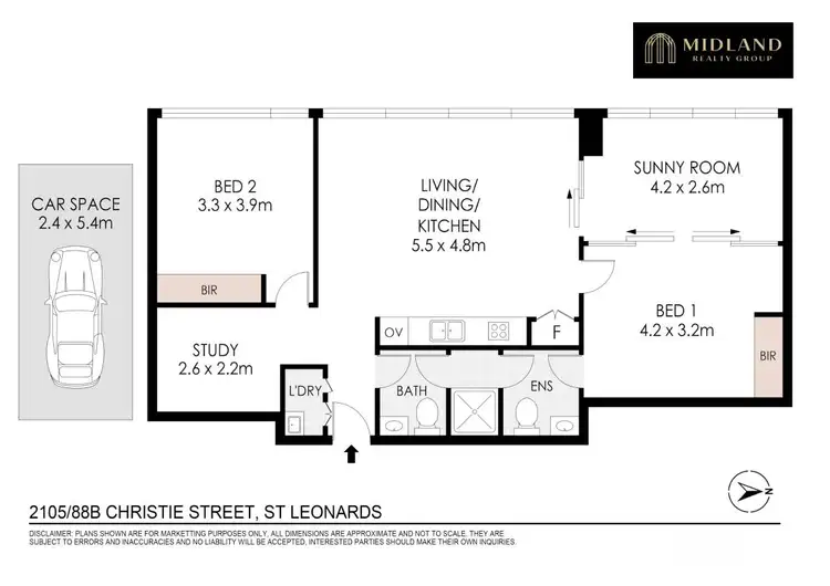 Floorplan of Homely apartment listing, 2105/88B Christie Street, St Leonards NSW 2065