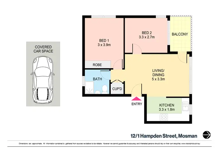 Floorplan of Homely apartment listing, 12/1 Hampden Street, Mosman NSW 2088