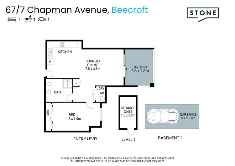 Floorplan of Homely unit listing, 67/7 Chapman Avenue, Beecroft NSW 2119