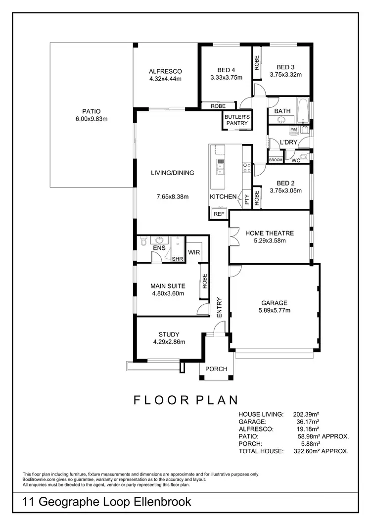 Floorplan of Homely house listing, 11 Geographe Loop, Ellenbrook WA 6069