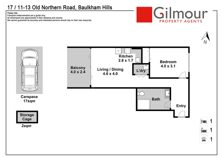 Floorplan of Homely apartment listing, 17/11-13 Old Northern Road, Baulkham Hills NSW 2153